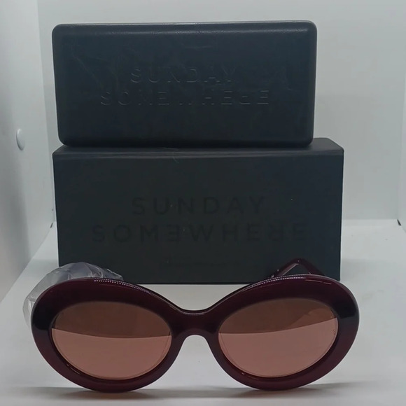 NWT WOMEN'S SUNDAY SOMEWHERE SUNGLASSES RED - Picture 2 of 5